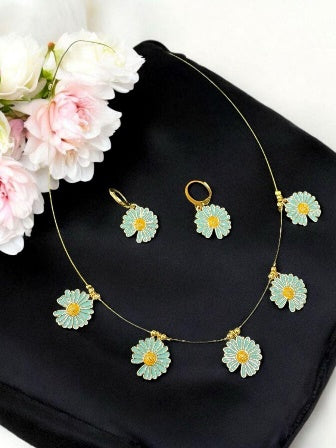 Flower charms invisble necklace