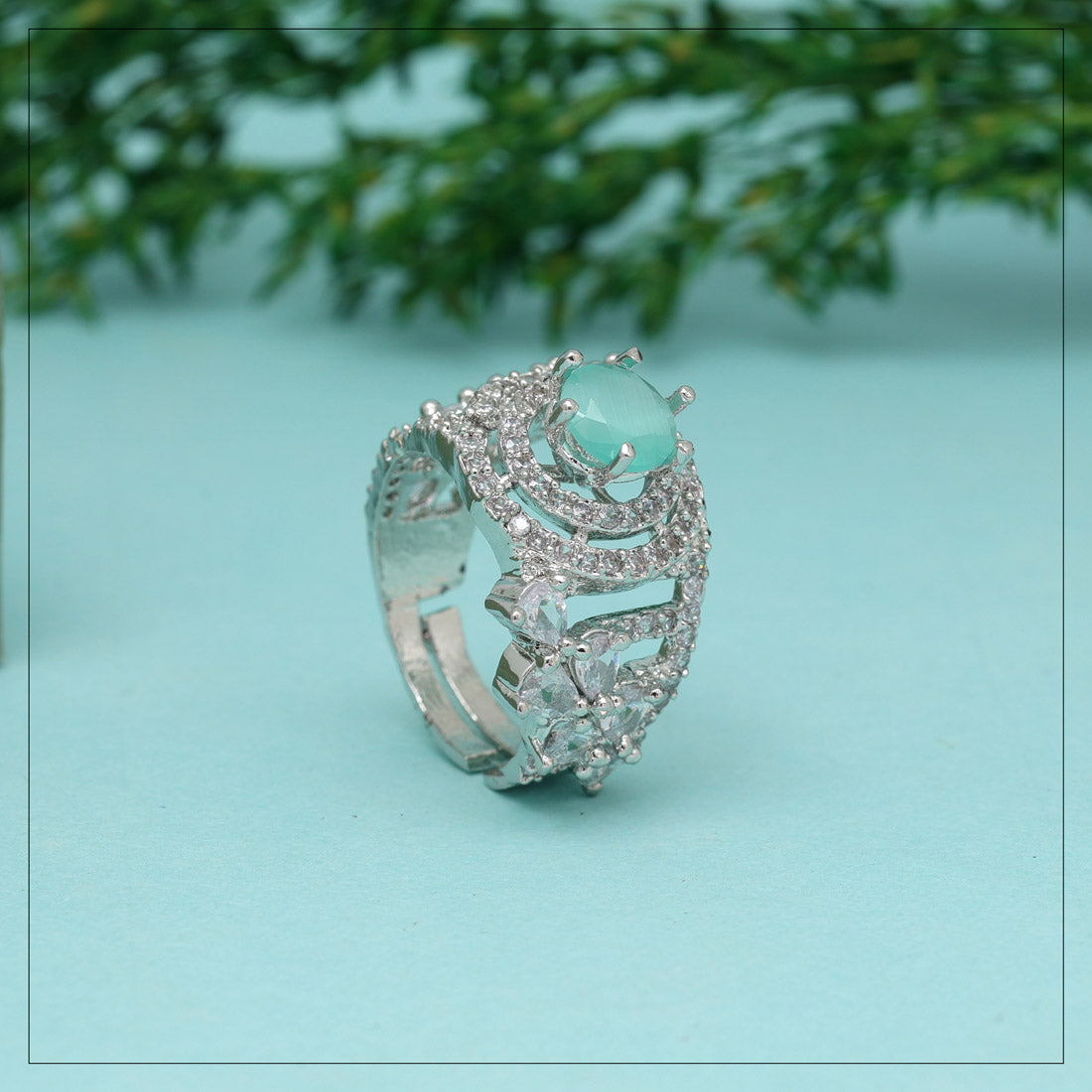 Sea Blue Diamond Ring