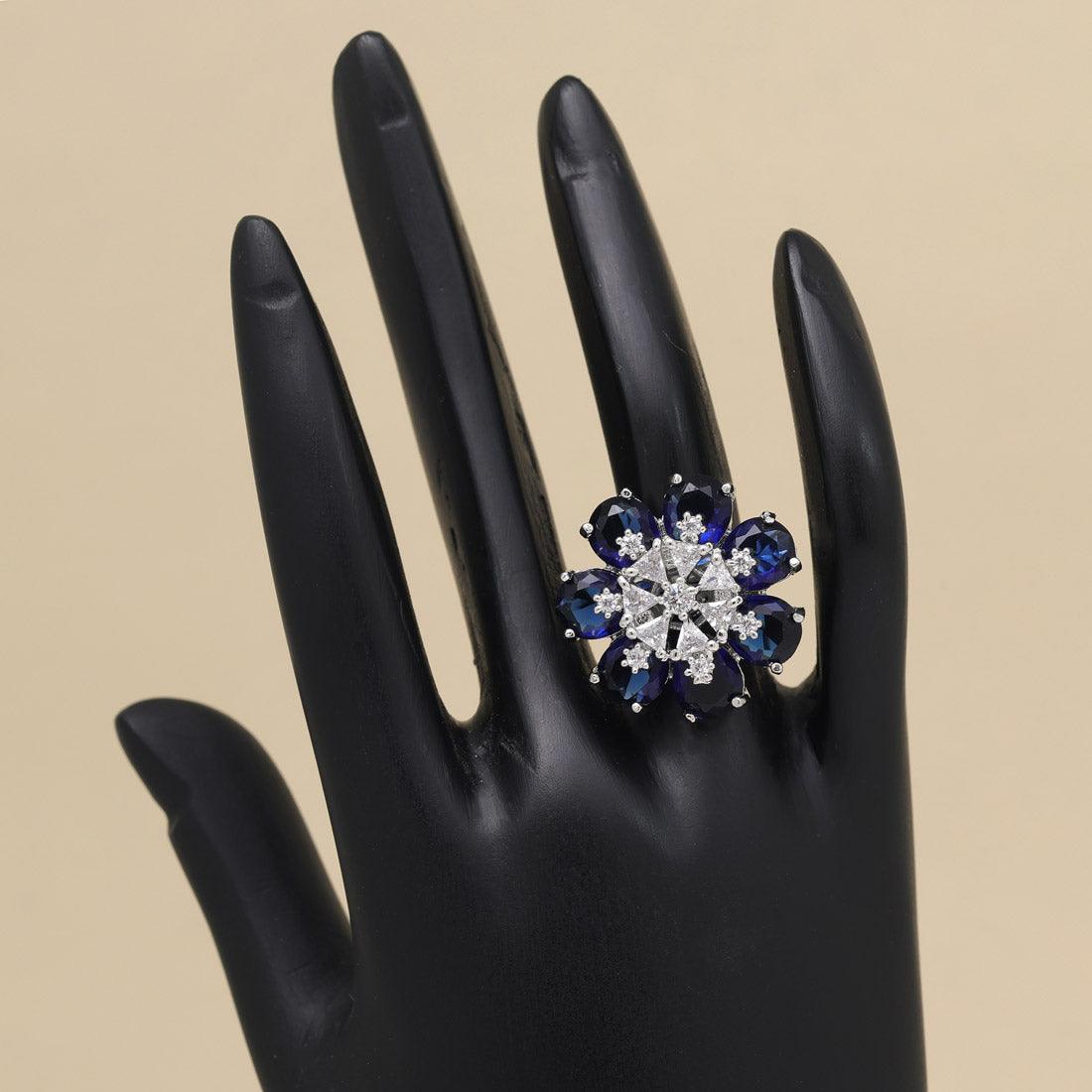Blue flower ring