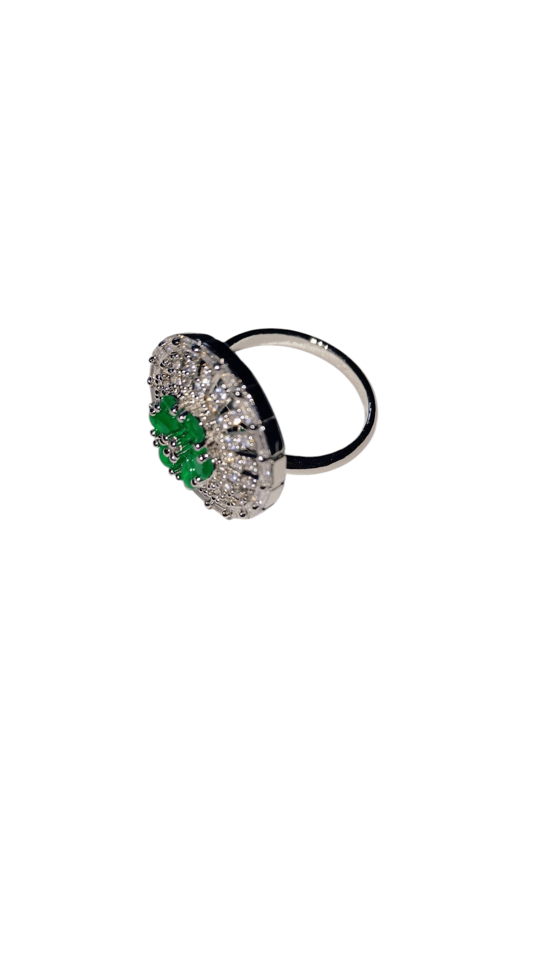 Elegant Green floral adjustable ring