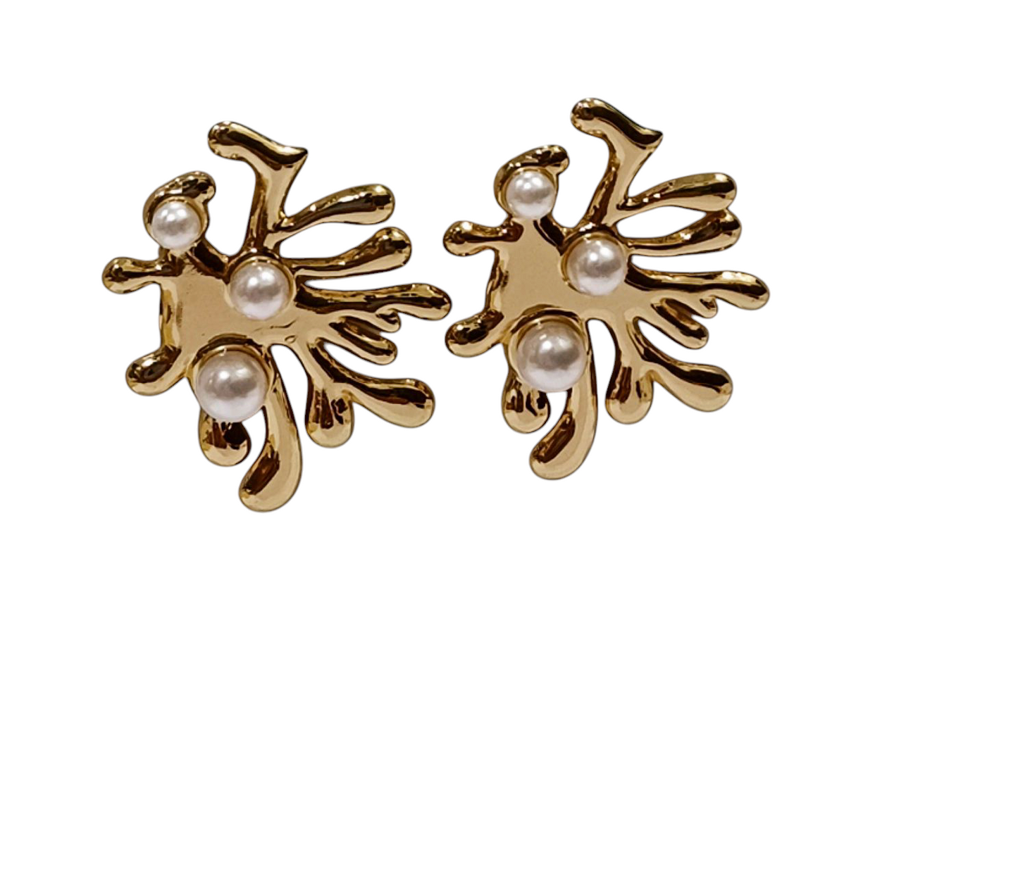 Jelly shape gold anti tarnish earrings