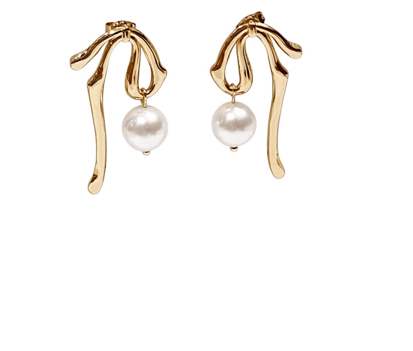 Pearl drop gold anti tarnish earrings