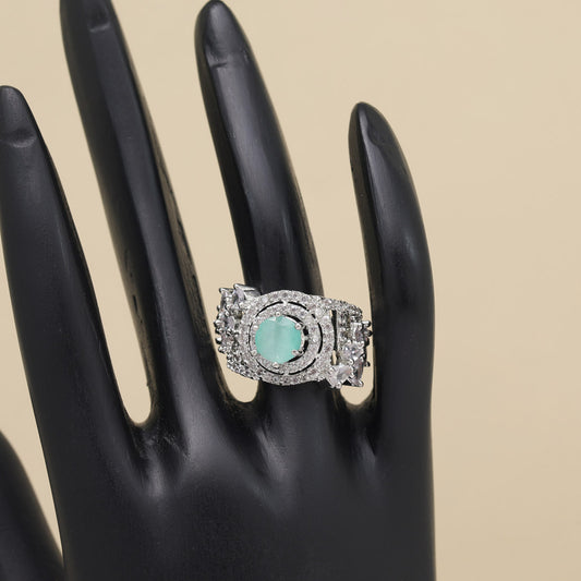 Sea Blue Diamond Ring
