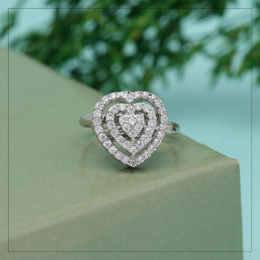 Silver heart ring