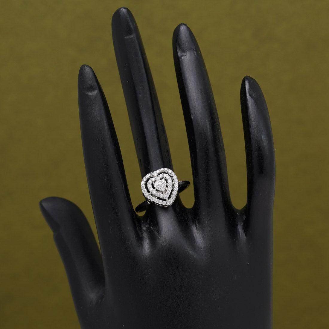 Silver heart ring