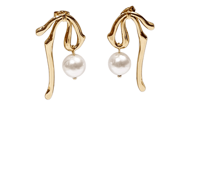 Pearl drop gold anti tarnish earrings
