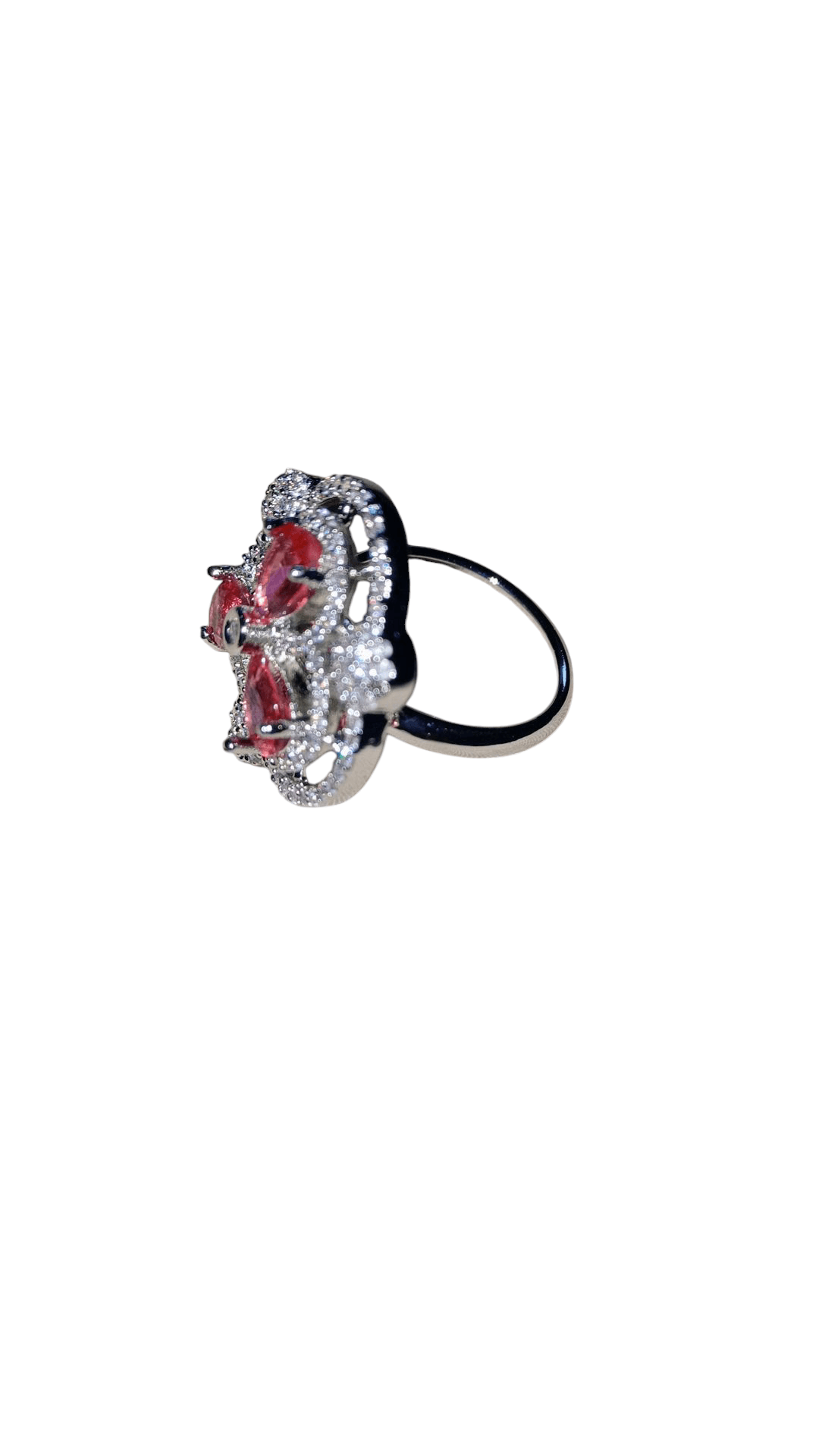 Pink AD studed Adjustable ring