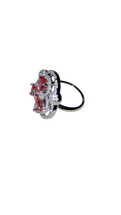 Pink AD studed Adjustable ring